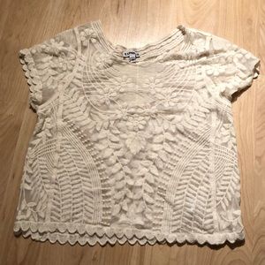 Never work short lace top